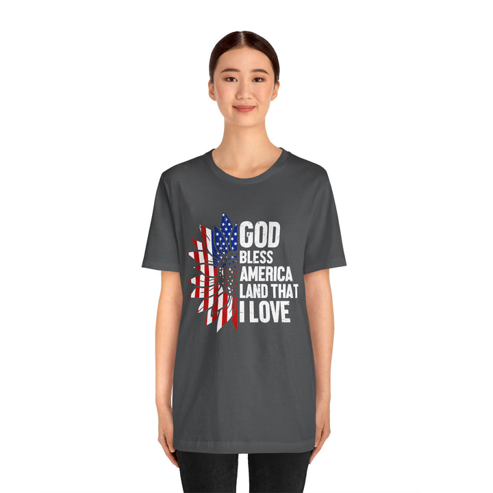 Patriotic T-Shirt, God Bless America Tee, Unisex Short Sleeve Shirt, Independence Day Gift, USA Pride Apparel, Americana Clothing