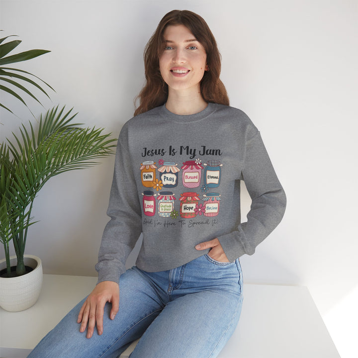Jesus Is My Jam Sweatshirt, Unisex Crewneck, Comfort Wear, Christian Apparel, Perfect Gift for Faith Celebrations, Everyday Casual