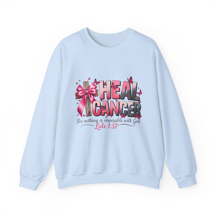Inspirational Cancer Awareness Crewneck Sweatshirt, Comfort for Fighters, Supportive Gift, Breast Cancer Awareness, Faith & Hope