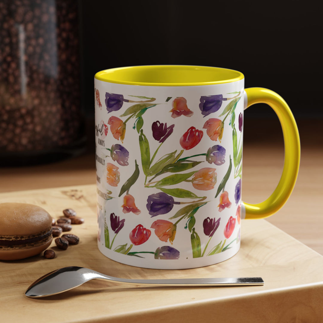 Be Joyful Always – Watercolor Tulip Scripture Mug