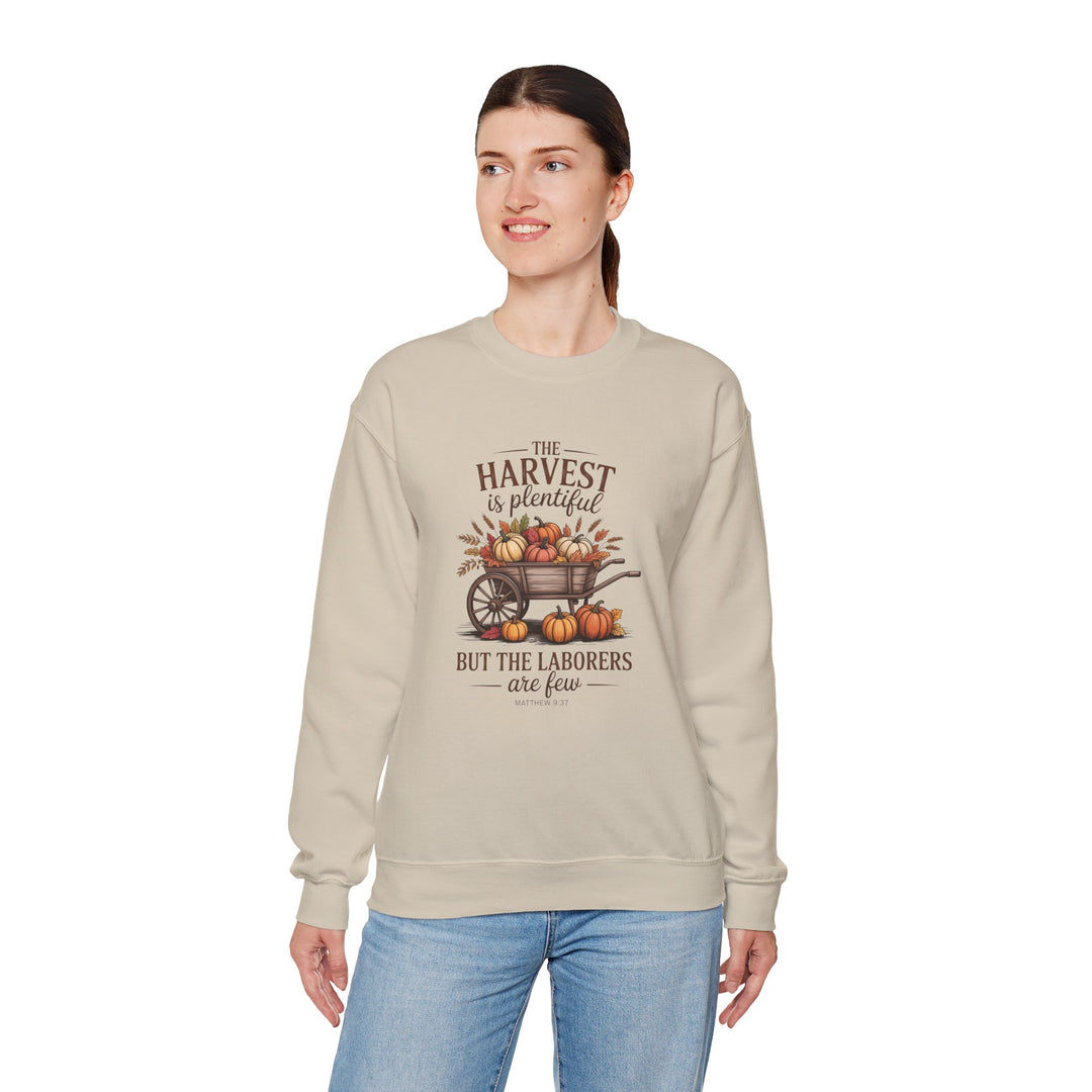 Autumn Harvest Hoodie with Matthew 9:37 Scripture Design