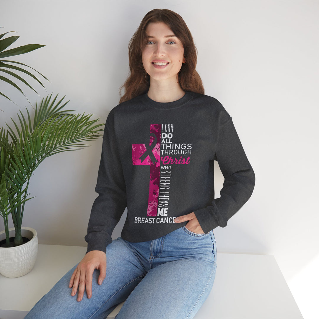 Inspirational Crewneck Sweatshirt for Breast Cancer Awareness, Faith Sweatshirt, Unisex Pullover, Hopeful Gift, Religious Apparel