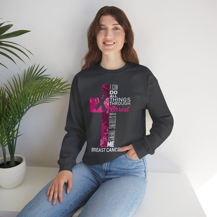 Inspirational Crewneck Sweatshirt for Breast Cancer Awareness, Faith Sweatshirt, Unisex Pullover, Hopeful Gift, Religious Apparel