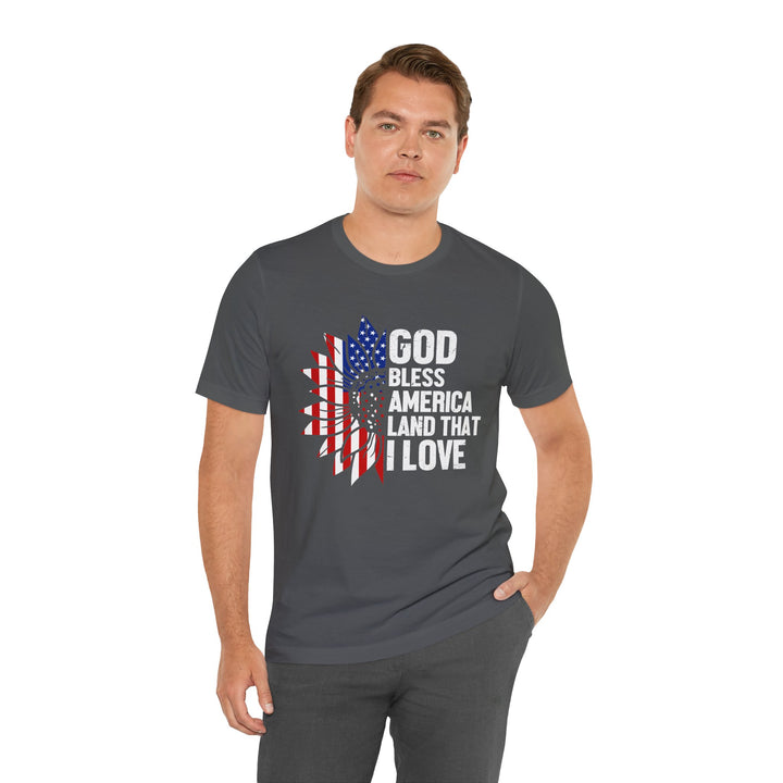 Patriotic T-Shirt, God Bless America Tee, Unisex Short Sleeve Shirt, Independence Day Gift, USA Pride Apparel, Americana Clothing