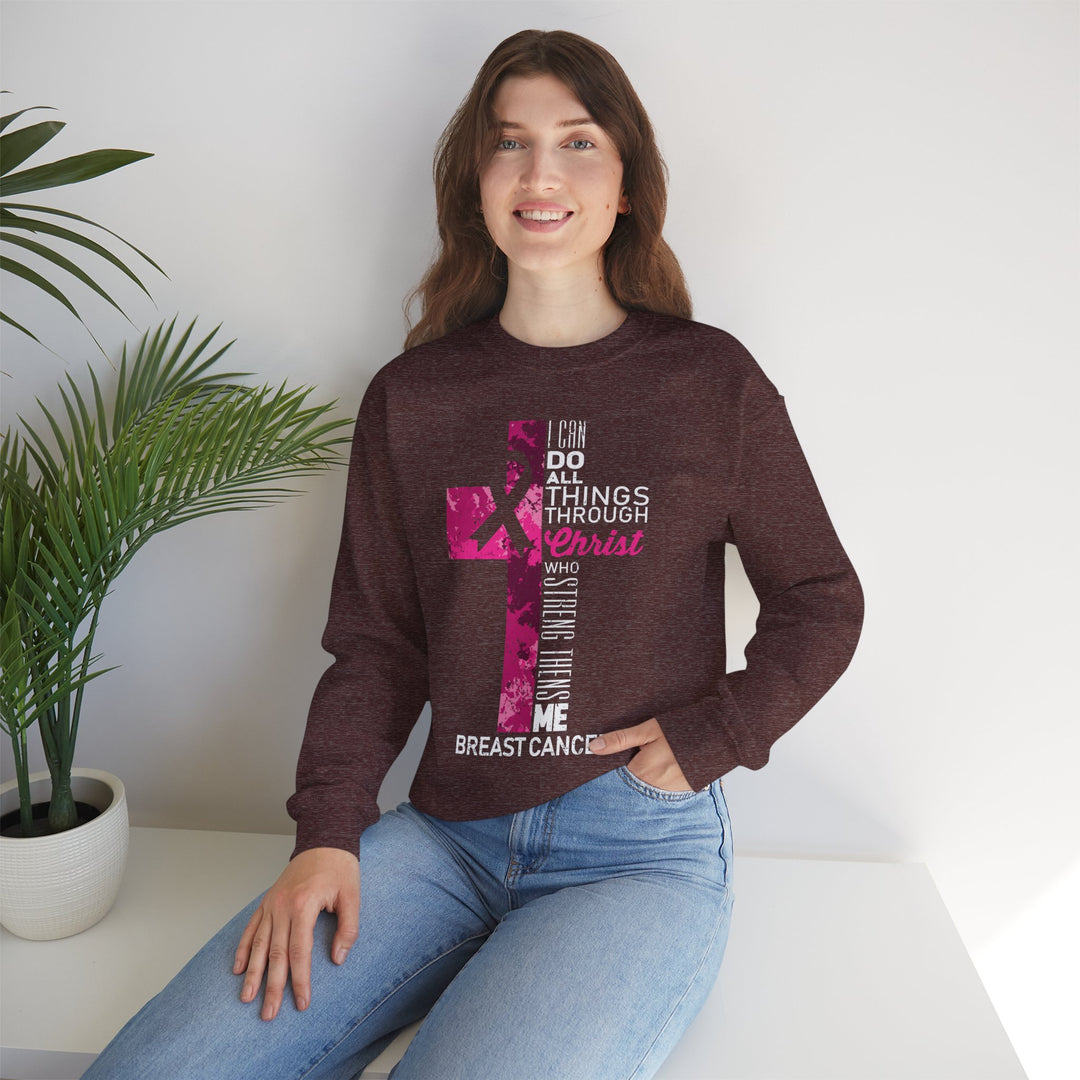 Inspirational Crewneck Sweatshirt for Breast Cancer Awareness, Faith Sweatshirt, Unisex Pullover, Hopeful Gift, Religious Apparel