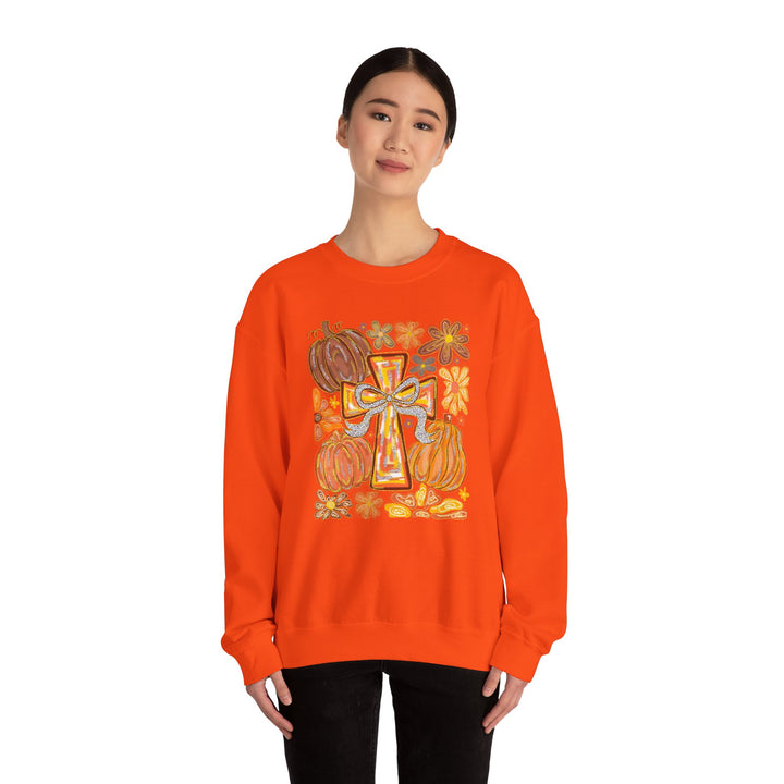 Fall Harvest Crewneck Sweatshirt, Autumn Sweatshirt, Thanksgiving Gift, Unisex Fall Apparel, Cozy Pumpkin Sweatshirt