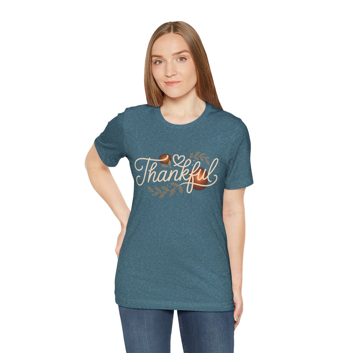 Thankful Tee - Unisex Jersey Short Sleeve Shirt for Thanksgiving, Gratitude Gift, Casual Wear, Family Gathering, Everyday Comfort