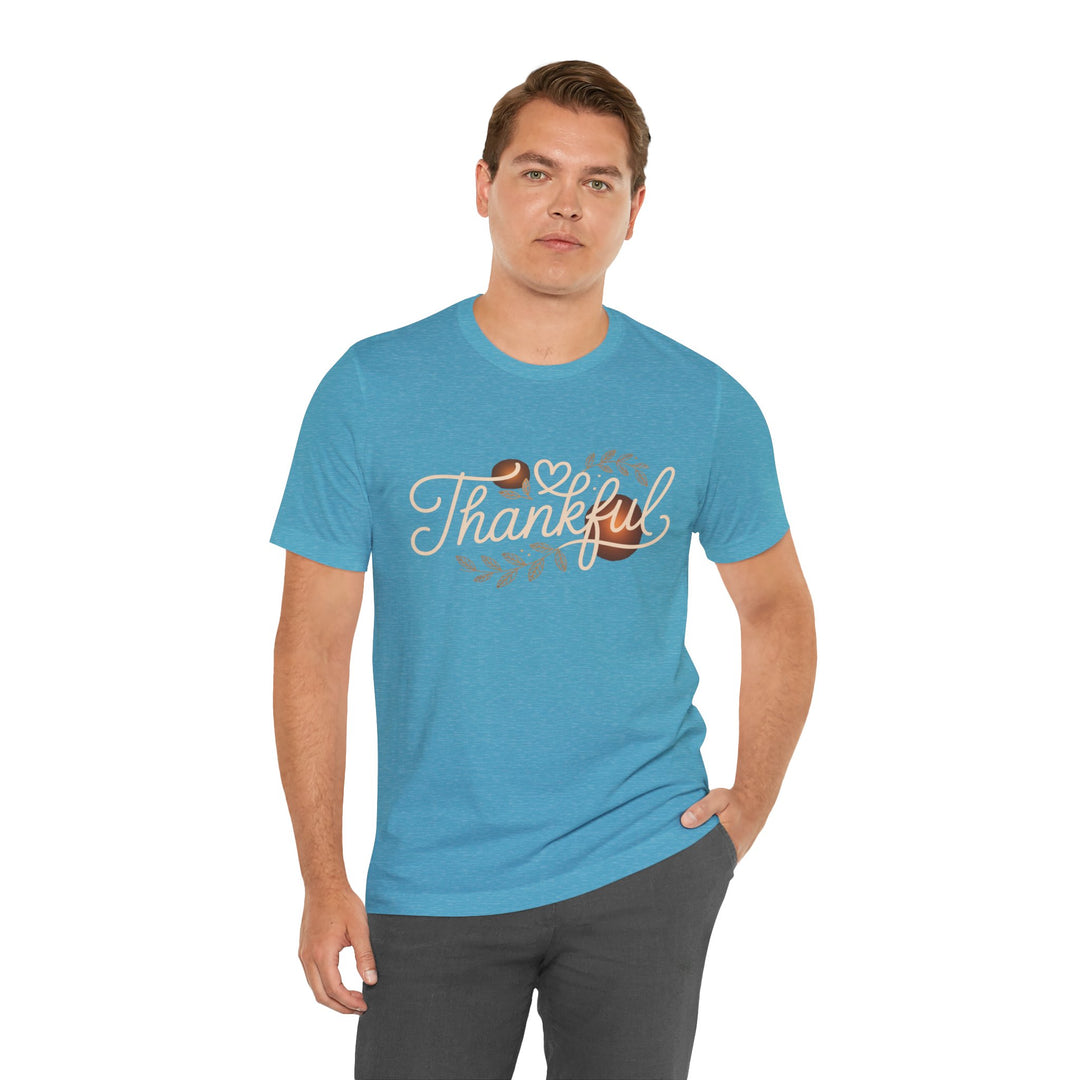 Thankful Tee - Unisex Jersey Short Sleeve Shirt for Thanksgiving, Gratitude Gift, Casual Wear, Family Gathering, Everyday Comfort