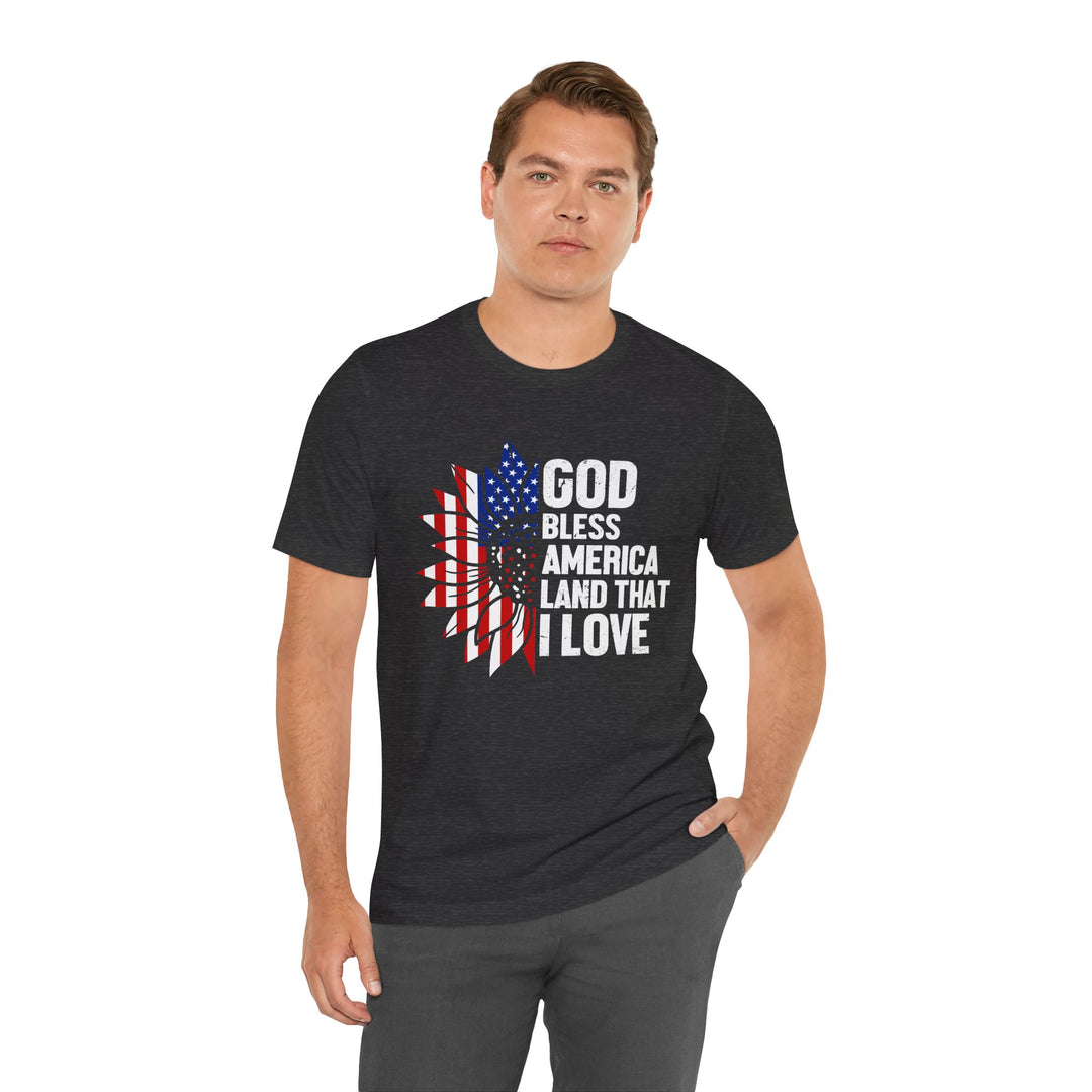 Patriotic T-Shirt, God Bless America Tee, Unisex Short Sleeve Shirt, Independence Day Gift, USA Pride Apparel, Americana Clothing