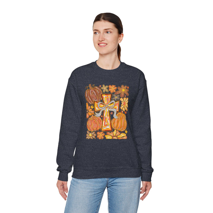 Fall Harvest Crewneck Sweatshirt, Autumn Sweatshirt, Thanksgiving Gift, Unisex Fall Apparel, Cozy Pumpkin Sweatshirt