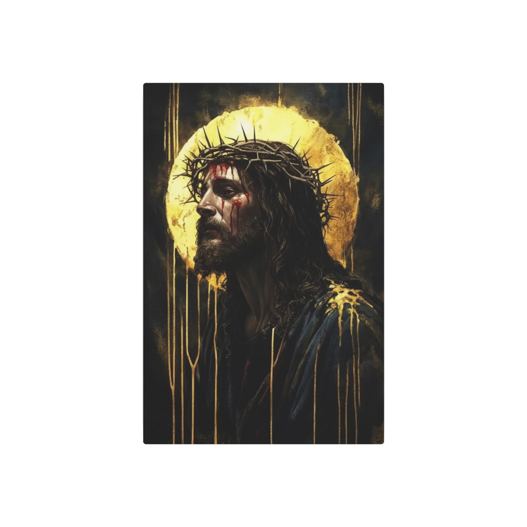 "Crown of Thorns - Sacred Passion" - Christ's Sacrifice Metal Wall Art