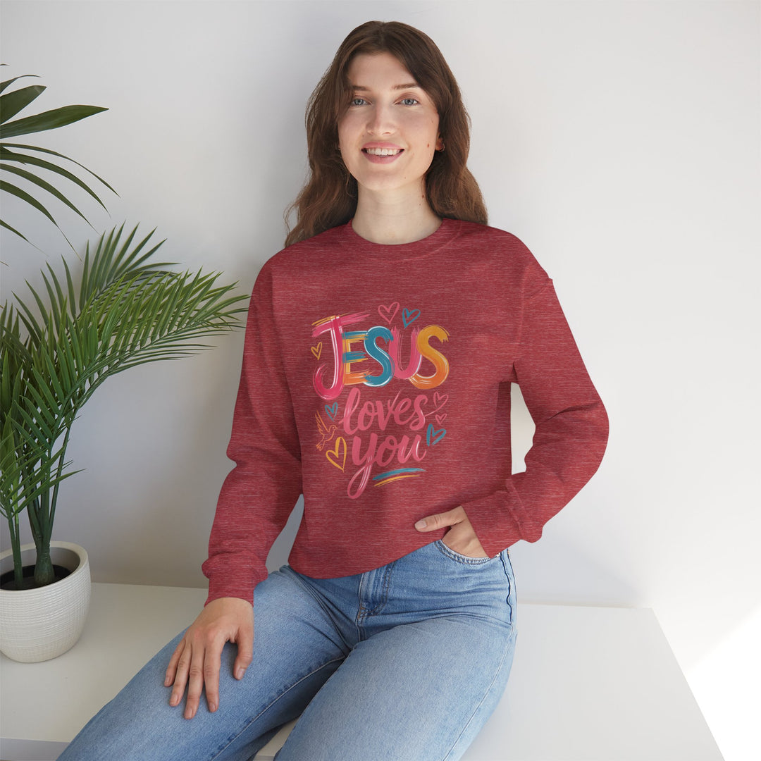 Jesus Loves You Crewneck Sweatshirt - Cozy Unisex Gift, Christian Apparel, Faith-Based Fashion, Inspirational Layering Piece, Ideal [...]