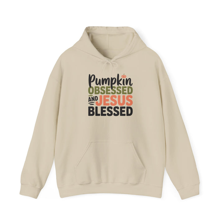 Hooded Sweatshirt - Pumpkin Obsessed and Jesus Blessed Fall Design
