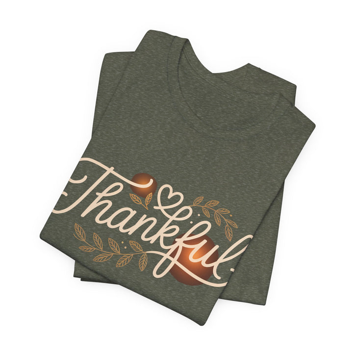 Thankful Tee - Unisex Jersey Short Sleeve Shirt for Thanksgiving, Gratitude Gift, Casual Wear, Family Gathering, Everyday Comfort