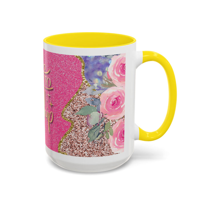 Made to Worship  Pink Glitter Floral Christian Mug