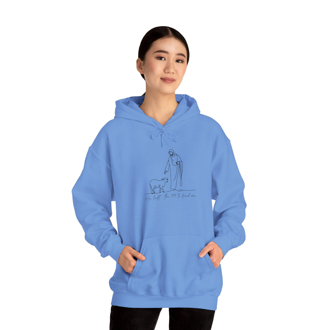 Christian Jesus and Lamb Hoodie Sweatshirt - 'He left the 99 to find me'