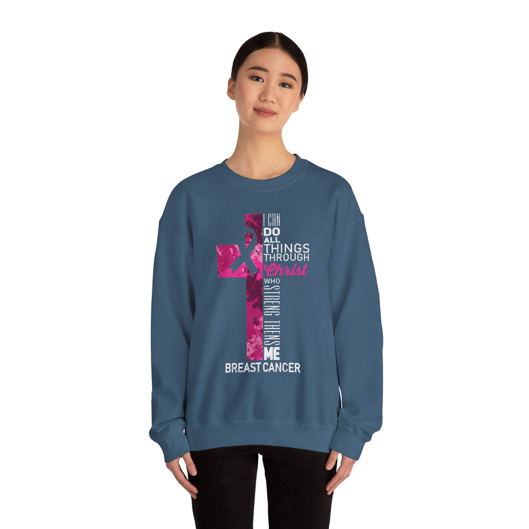 Inspirational Crewneck Sweatshirt for Breast Cancer Awareness, Faith Sweatshirt, Unisex Pullover, Hopeful Gift, Religious Apparel