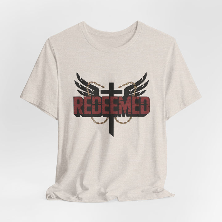 Christian Themed Unisex Short Sleeve Tee, Redeemed Shirt, Faith-Based Apparel, Inspirational T-Shirt, Spiritual Gift, Casual Wear