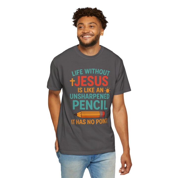 Christian Message Unisex T-shirt with Pencil Design