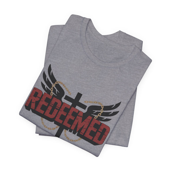 Christian Themed Unisex Short Sleeve Tee, Redeemed Shirt, Faith-Based Apparel, Inspirational T-Shirt, Spiritual Gift, Casual Wear