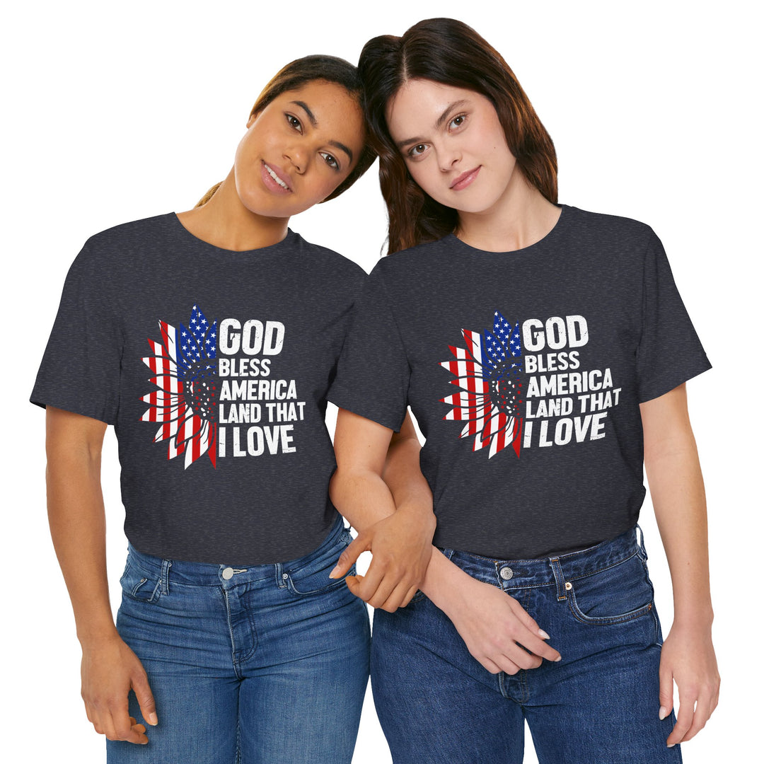 Patriotic T-Shirt, God Bless America Tee, Unisex Short Sleeve Shirt, Independence Day Gift, USA Pride Apparel, Americana Clothing