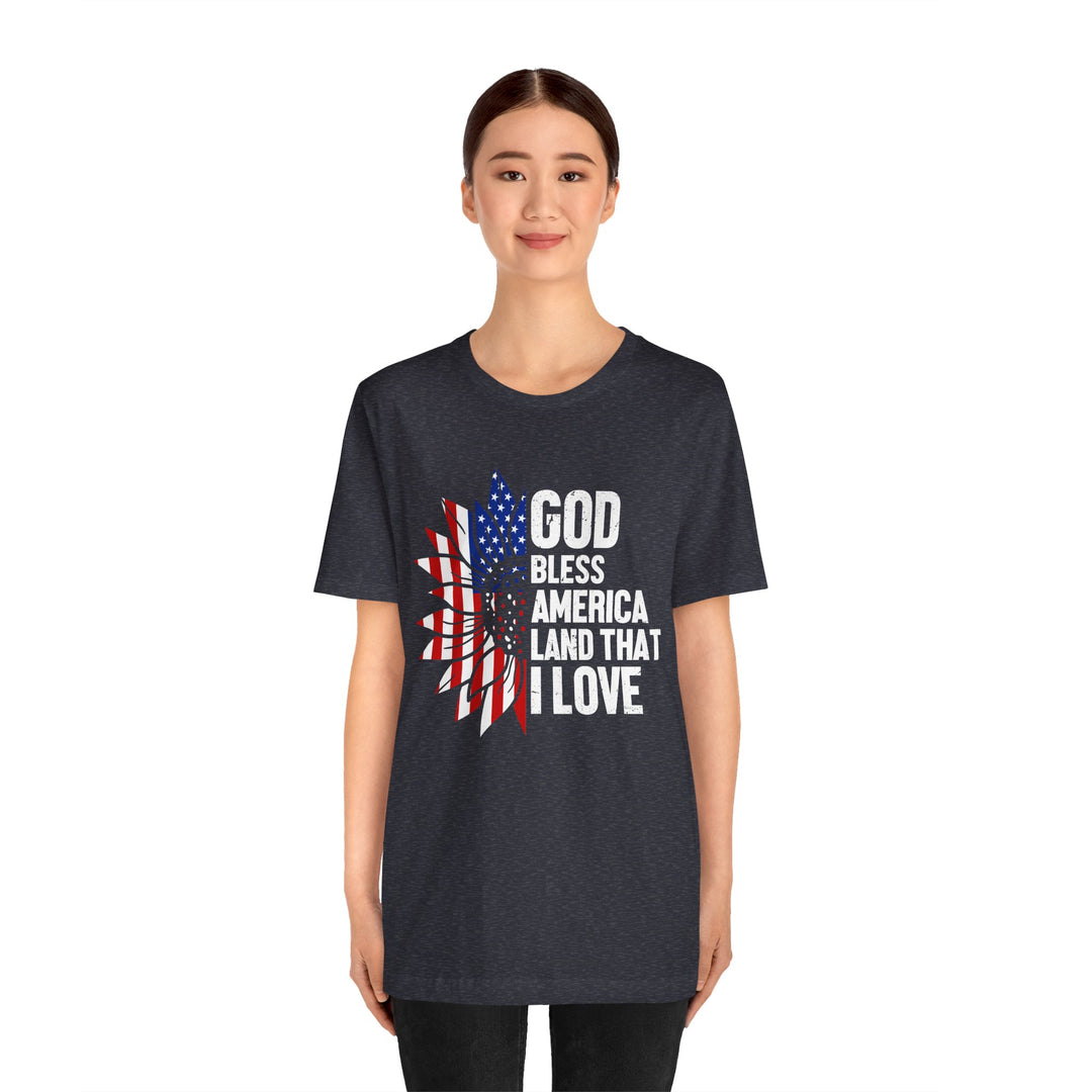 Patriotic T-Shirt, God Bless America Tee, Unisex Short Sleeve Shirt, Independence Day Gift, USA Pride Apparel, Americana Clothing