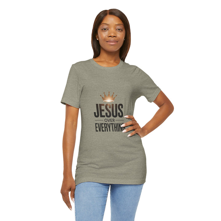Jesus Over Everything – Christian Crown Graphic T-Shirt