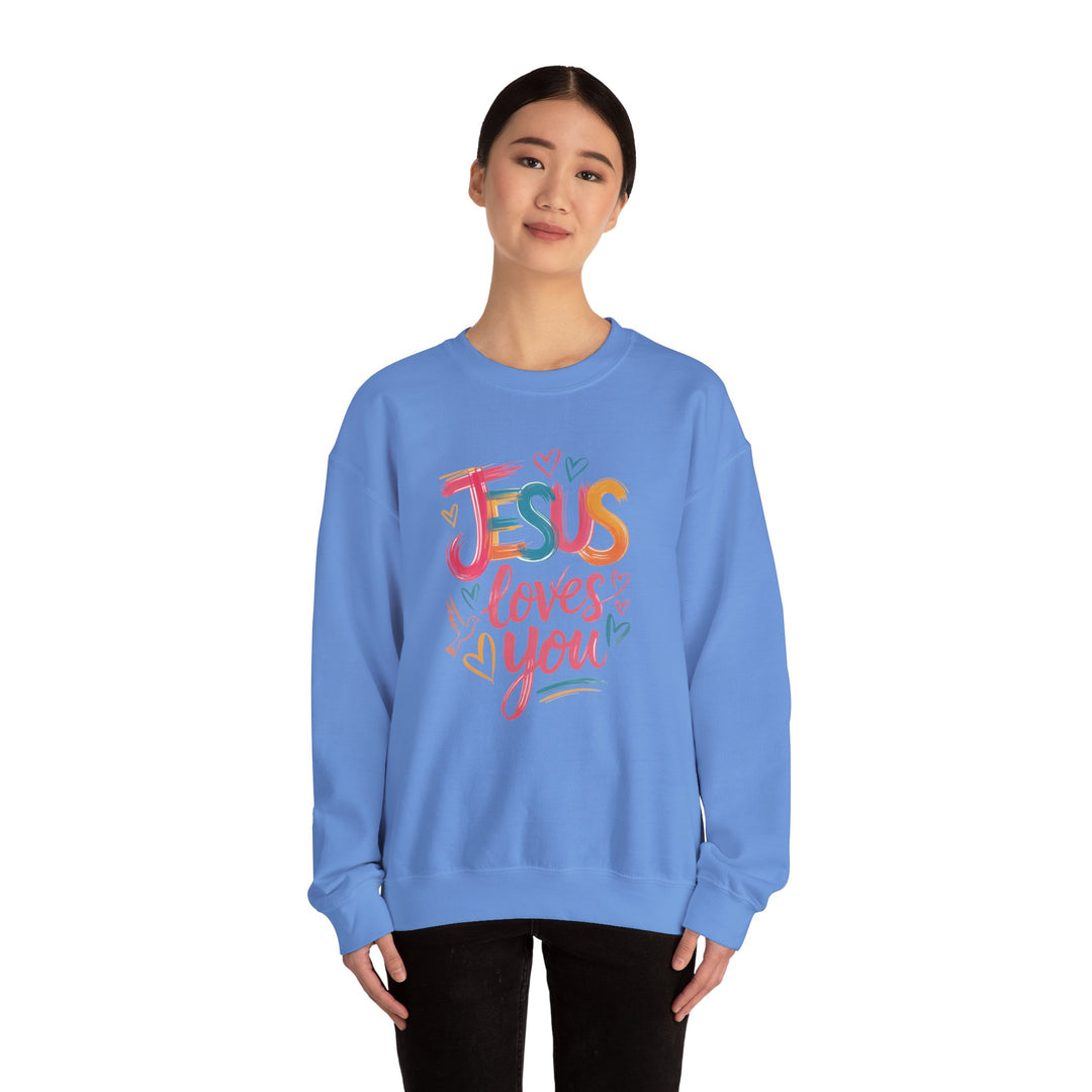 Jesus Loves You Crewneck Sweatshirt - Cozy Unisex Gift, Christian Apparel, Faith-Based Fashion, Inspirational Layering Piece, Ideal [...]