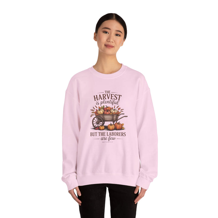 Autumn Harvest Hoodie with Matthew 9:37 Scripture Design