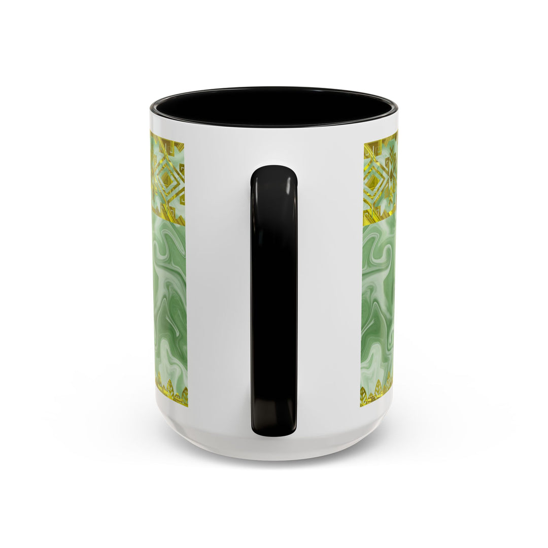 Gold Cross on Mint Marble – Elegant Christian Mug
