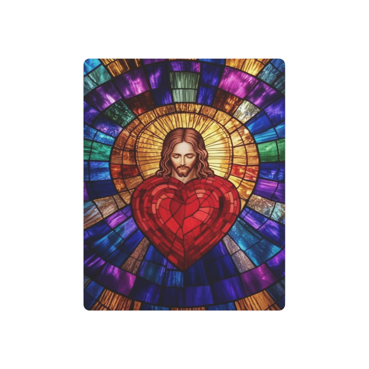 Sacred Heart of Jesus - Stained Glass Style Metal Wall Art