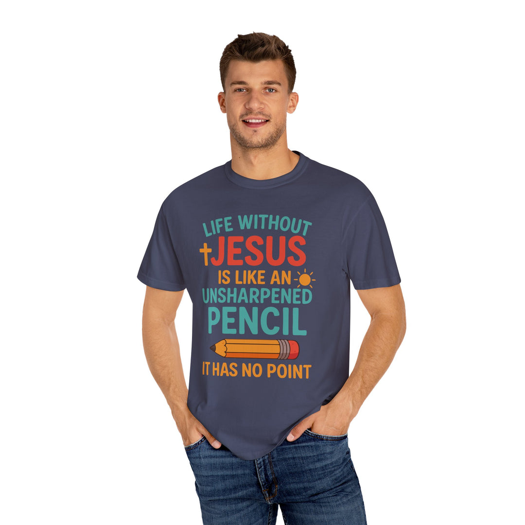 Christian Message Unisex T-shirt with Pencil Design