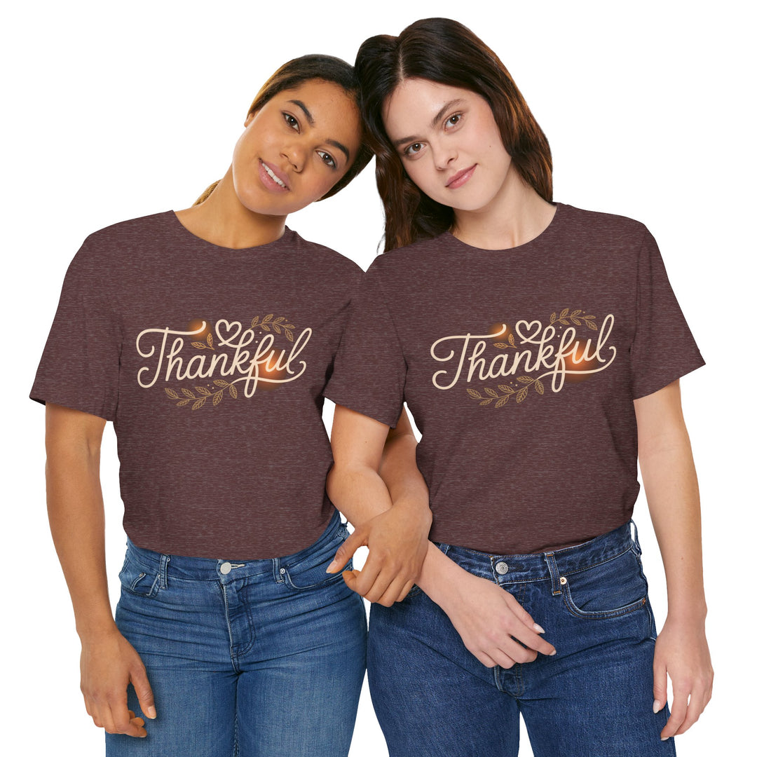 Thankful Tee - Unisex Jersey Short Sleeve Shirt for Thanksgiving, Gratitude Gift, Casual Wear, Family Gathering, Everyday Comfort