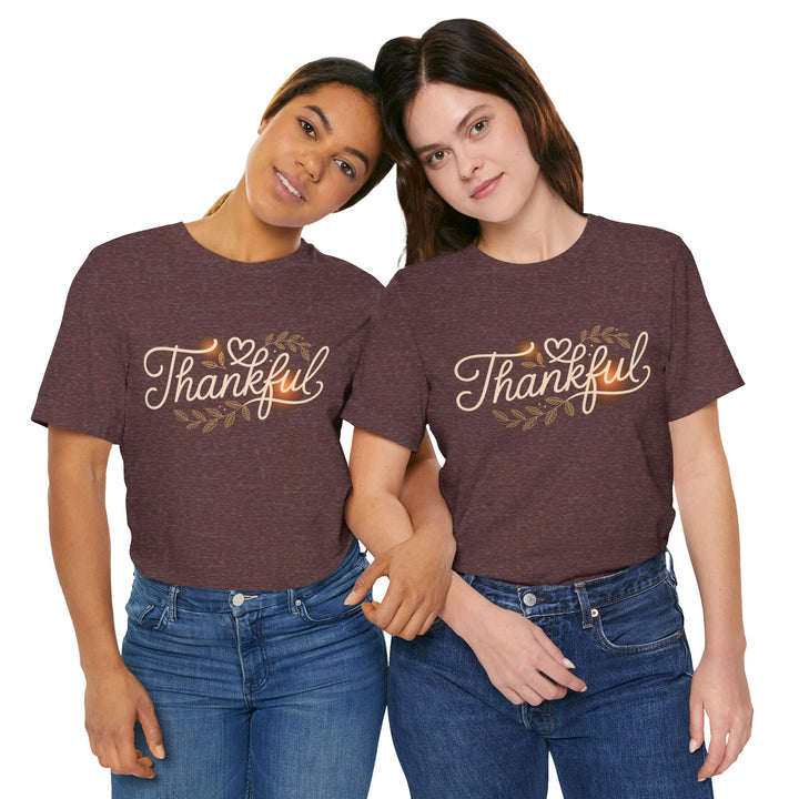 Thankful Tee - Unisex Jersey Short Sleeve Shirt for Thanksgiving, Gratitude Gift, Casual Wear, Family Gathering, Everyday Comfort