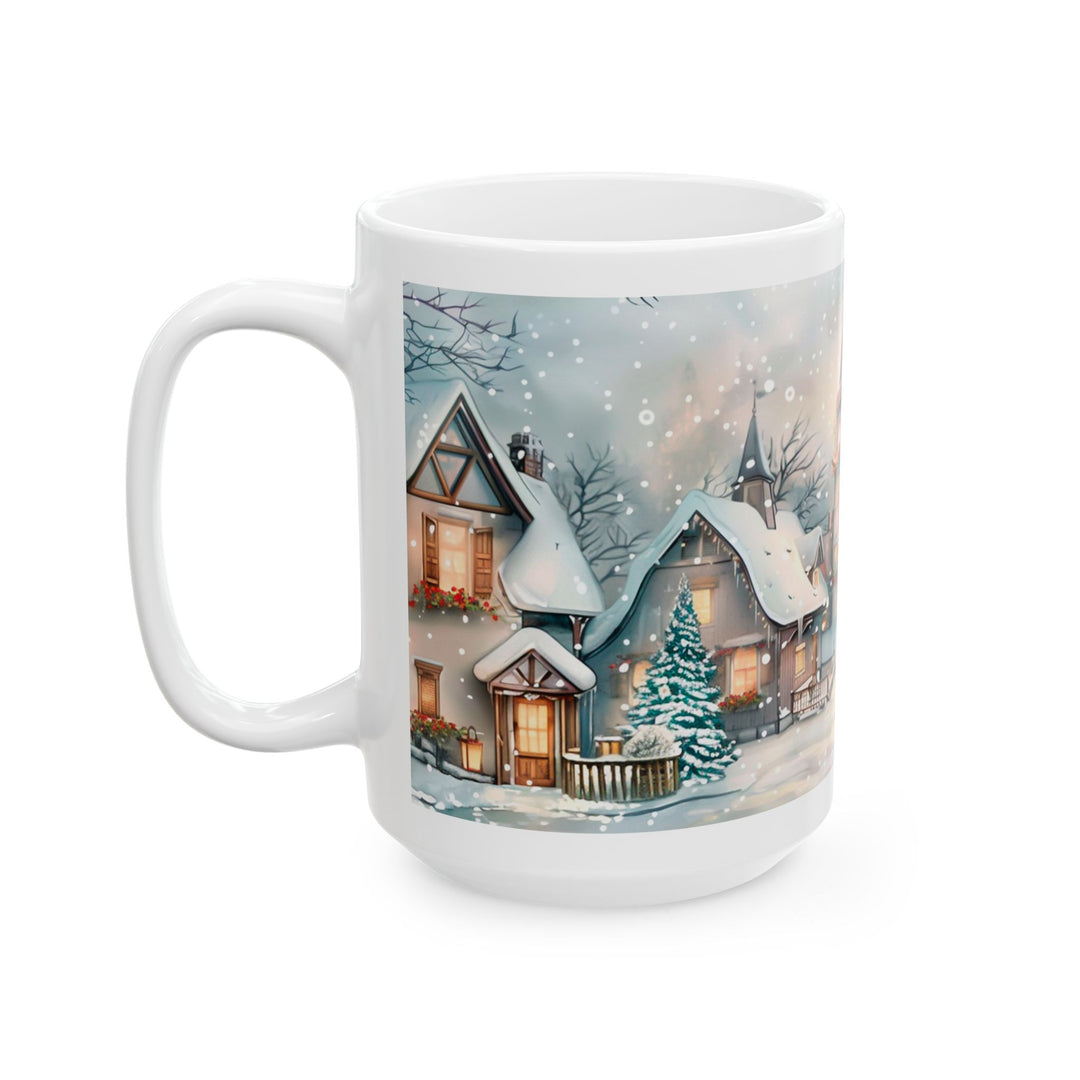 Winter Wonderland Ceramic Mug, Cozy Hot Cocoa Cup, Holiday Gift, Decorative Coffee Mug, Winter Scene Drinkware