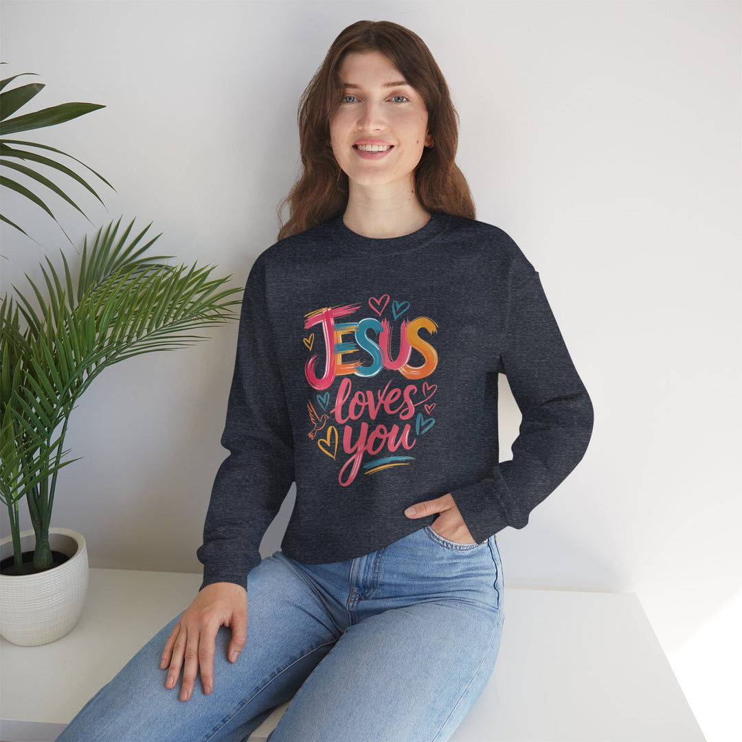 Jesus Loves You Crewneck Sweatshirt - Cozy Unisex Gift, Christian Apparel, Faith-Based Fashion, Inspirational Layering Piece, Ideal [...]