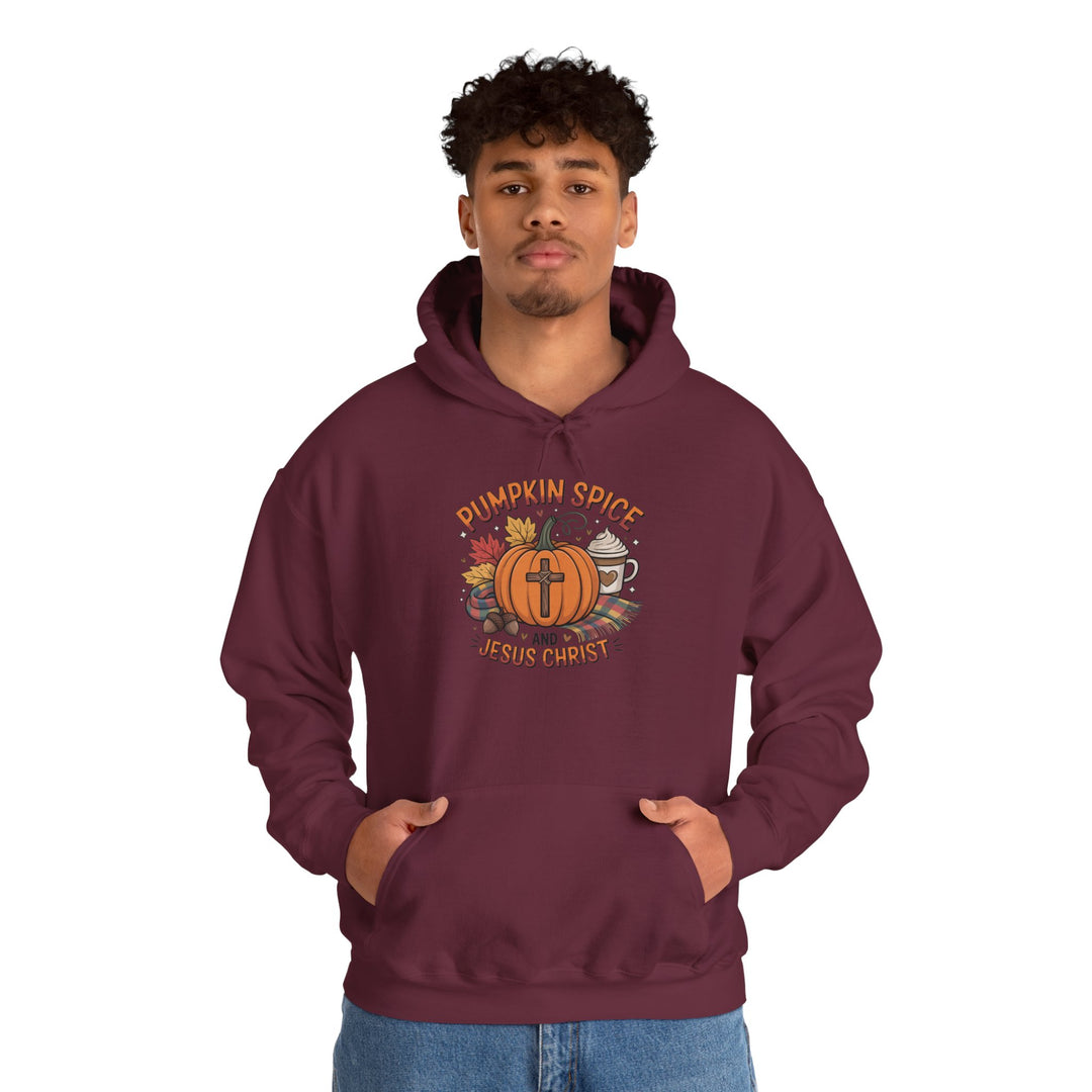 Fall Pumpkin Spice and Jesus Christ Hoodie Sweatshirt