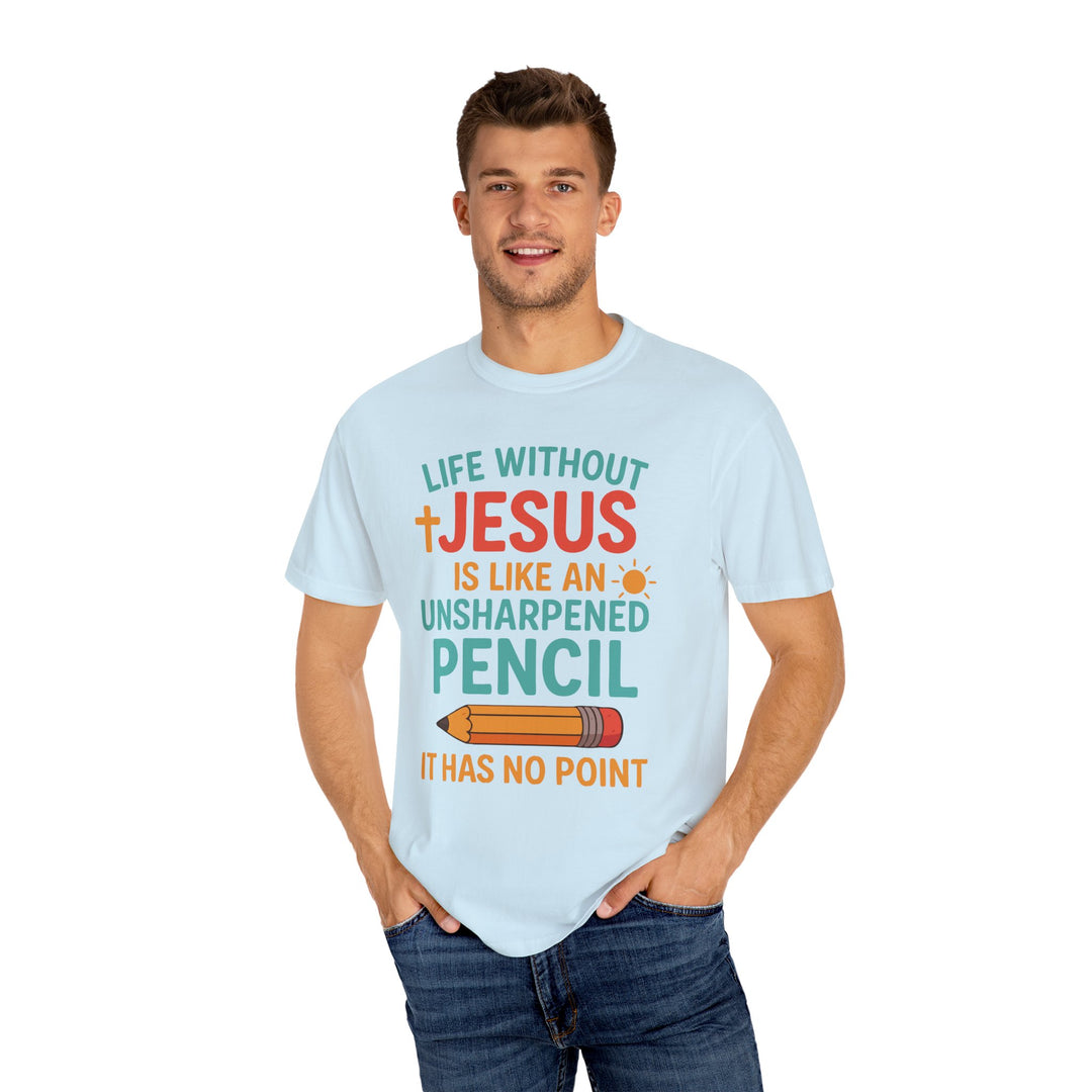 Christian Message Unisex T-shirt with Pencil Design