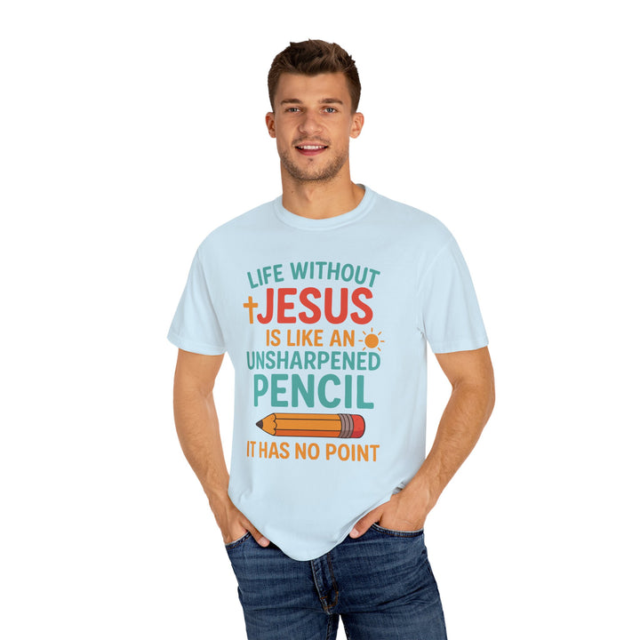 Christian Message Unisex T-shirt with Pencil Design