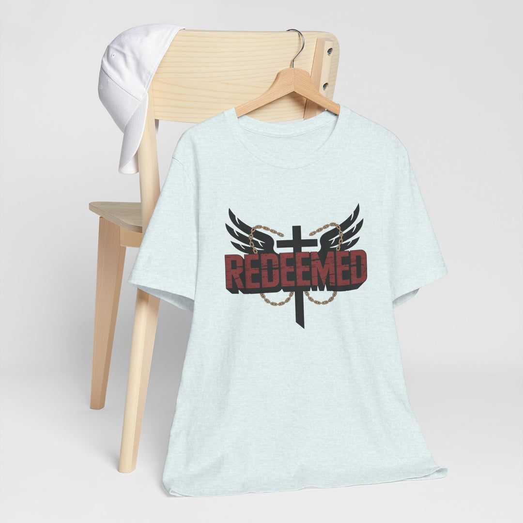 Christian Themed Unisex Short Sleeve Tee, Redeemed Shirt, Faith-Based Apparel, Inspirational T-Shirt, Spiritual Gift, Casual Wear