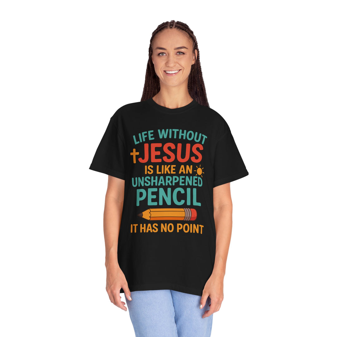 Christian Message Unisex T-shirt with Pencil Design