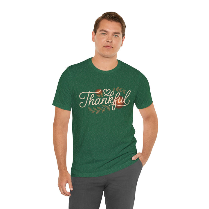 Thankful Tee - Unisex Jersey Short Sleeve Shirt for Thanksgiving, Gratitude Gift, Casual Wear, Family Gathering, Everyday Comfort
