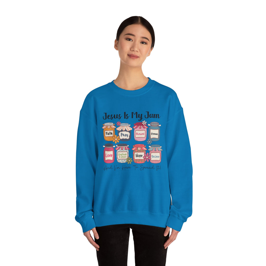 Jesus Is My Jam Sweatshirt, Unisex Crewneck, Comfort Wear, Christian Apparel, Perfect Gift for Faith Celebrations, Everyday Casual