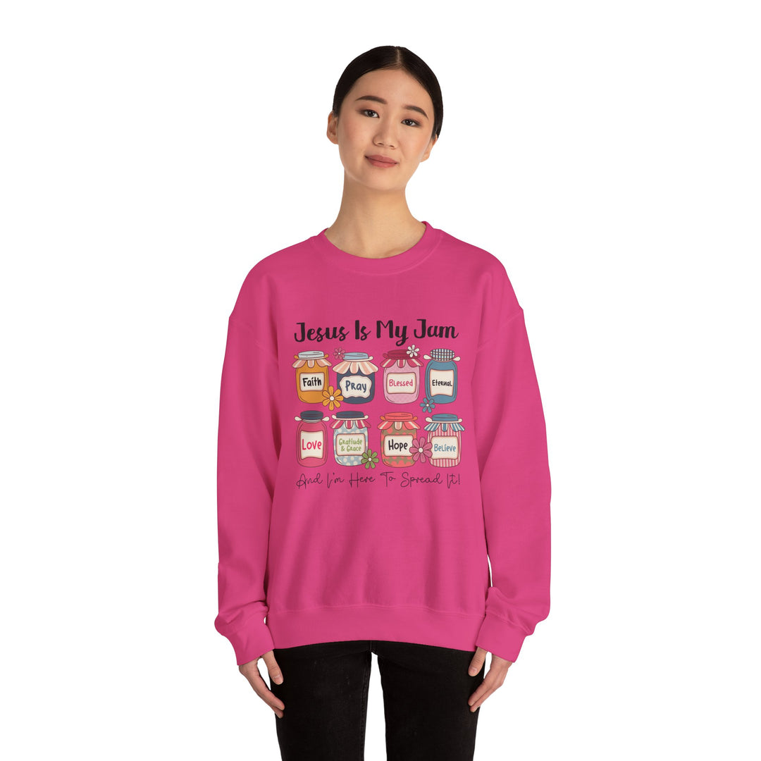 Jesus Is My Jam Sweatshirt, Unisex Crewneck, Comfort Wear, Christian Apparel, Perfect Gift for Faith Celebrations, Everyday Casual