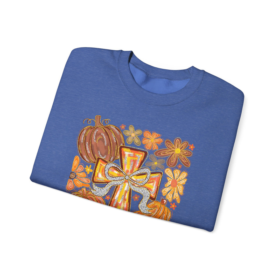 Fall Harvest Crewneck Sweatshirt, Autumn Sweatshirt, Thanksgiving Gift, Unisex Fall Apparel, Cozy Pumpkin Sweatshirt