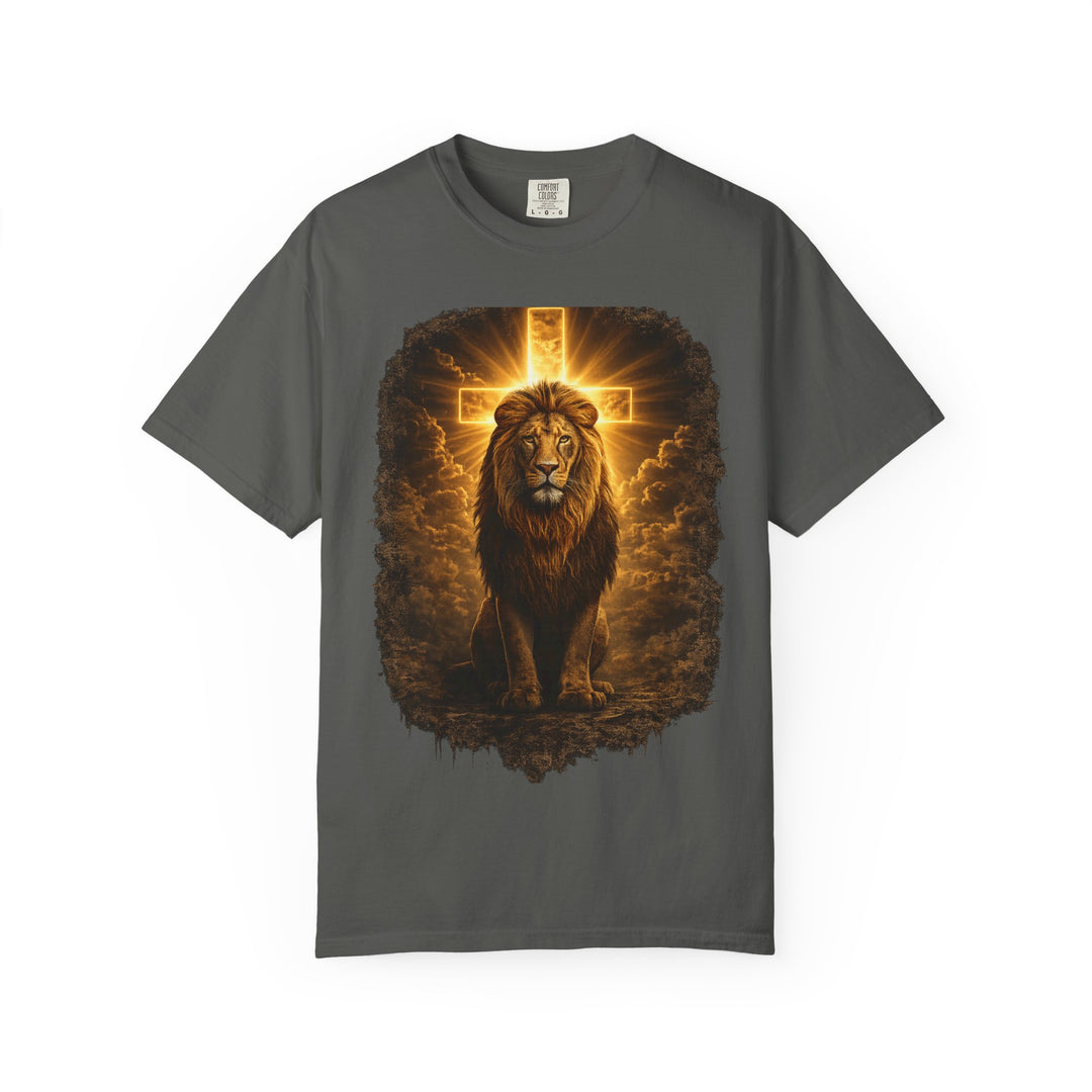Lion of Judah Christian T-Shirt | Masculine Faith Graphic Tee | Jesus Lion Shirt