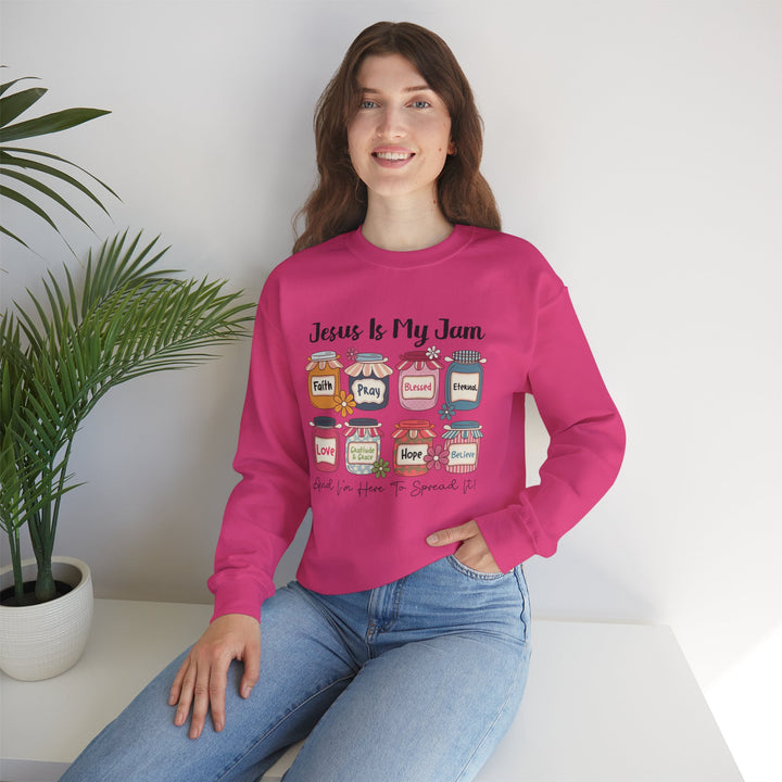 Jesus Is My Jam Sweatshirt, Unisex Crewneck, Comfort Wear, Christian Apparel, Perfect Gift for Faith Celebrations, Everyday Casual