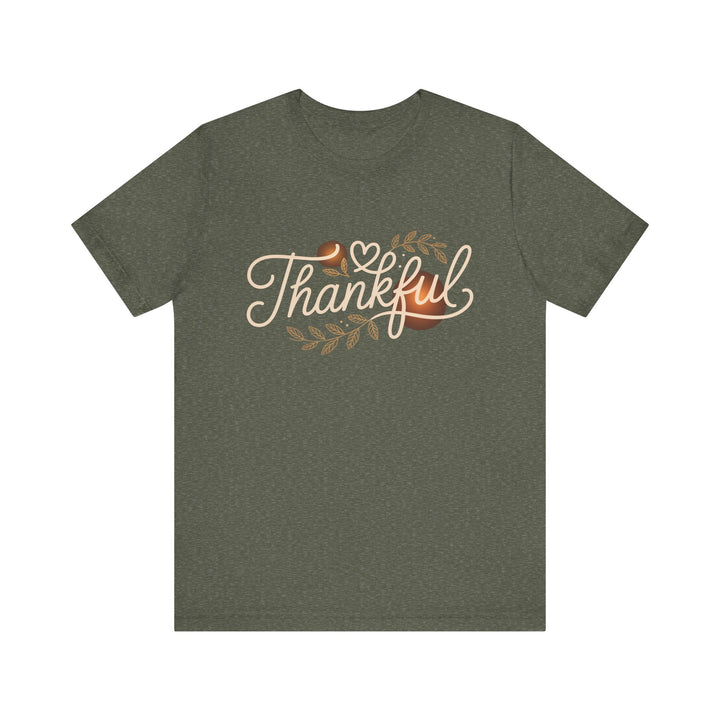 Thankful Tee - Unisex Jersey Short Sleeve Shirt for Thanksgiving, Gratitude Gift, Casual Wear, Family Gathering, Everyday Comfort