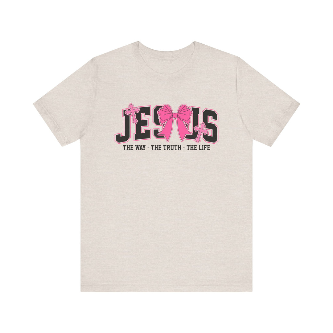 Jesus The Way The Truth The Life Pink Bow T-Shirt