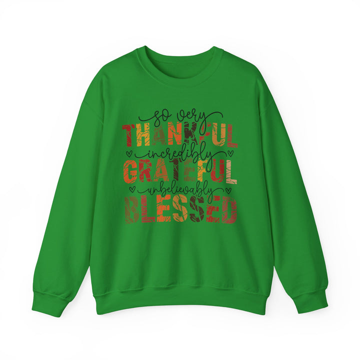 Thankful Grateful Blessed Sweatshirt | Cozy Fall Crewneck | Perfect Gift for Thanksgiving, Family Gatherings, Daily Comfort, Holiday Wear